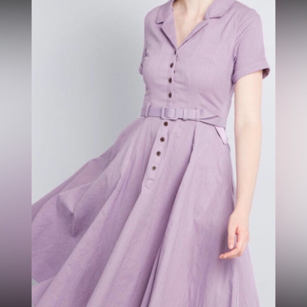 Lavender shirt dress